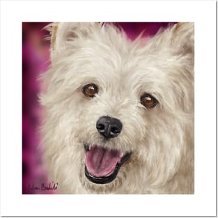 Painting of a Furry Cute Pomapoo Smiling Posters and Art